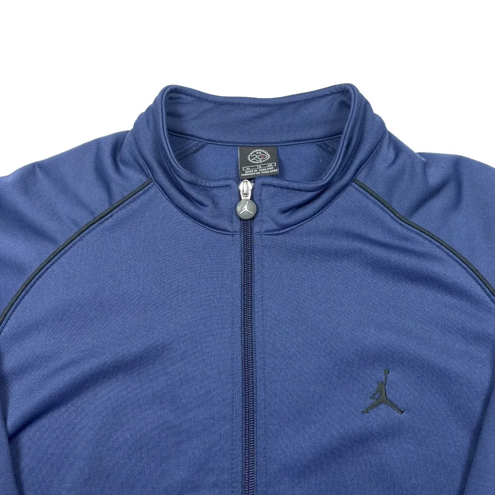 VINTAGE AIR JORDAN 2005 JUMPMAN TRACK JACKET ATHLETIC WARM UP NAVY BLUE SIZE XL